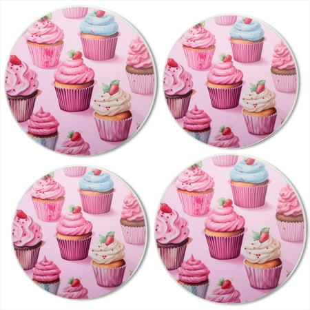 

Bahomeck Gas Stove Burner Cover Set Of 4 Cupcakes On Pink Background Metal Electric Stove Burner Covers Protecting Gas Stoves Kitchen Decor，8 Inch And 10 Inch