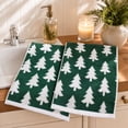 thumbnail image 6 of Rysoverian 2 Pcs Christmas Tree Hand Towels Soft Absorbent Fingertip Towels Holiday Kitchen Bathroom Decor, 6 of 7