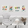 thumbnail image 2 of PixonSign Framed Wall Art, Watercolor Soccer Football Guitar Drums Prints, Set of 4 Boy's Bedroom Illustration Wall Decor, Multicolor Modern Posters Contemporary Wall Décor - 11"x14" White, 2 of 5