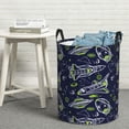 thumbnail image 6 of Fuzoiu Hand Drawn Rockets Print Circular Hamper,Laundry Basket with Handle,Collapsible Laundry,Dirty Clothes Storage Basket,for Bedroom Bathroom Dorm Living Room-Small, 6 of 6