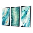 thumbnail image 3 of Designart "Turquoise Impressions Waves of Infinity VII" Abstract Painting Framed Wall Art Set Of 3 - Turquoise Modern Frame Gallery Set For Office Decor, 3 of 6
