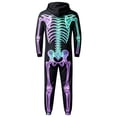 thumbnail image 6 of MEZZALL 1-Pack Adults Unisex Skeleton Print Hooded Onesie, Full Zip Halloween Skeleton Bodysuit, Matching Long Sleeve Jumpsuit, 6 of 6