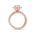 thumbnail image 4 of 3 1/5 ct. t.w Center 7.5MM Round Cut Lab Created Moissanite Diamond Halo Engagement Bridal Ring Set In 14K Rose Gold Over Sterling Silver (G-H Color, VVS1 Clarity,3.20 Cttw)-5, 4 of 7