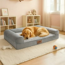 Oversized Orthopedic Dog Bed Luxurious Comfortable - Anti Bite Machine Washable Pet Mat Non Slip Bottom for Large Dogs