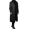 thumbnail image 4 of INSPIRE CHIC PU Faux Leather Long Jacket for Men's Lapel Gothic Trench Coat Outwear, 4 of 4