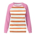 thumbnail image 4 of RRMuAzgs Womens Striped Sweaters Long Sleeve Color Block Casual Loose Sweatshirts Lightweight Rond Neck Pullover Tops Blouse, 4 of 5