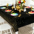thumbnail image 3 of Plastic Table Cloth Disposable 3 Pack, 54 x 108 Inch, Black, Gold Dot, for Party Picnic Wedding, 3 of 8