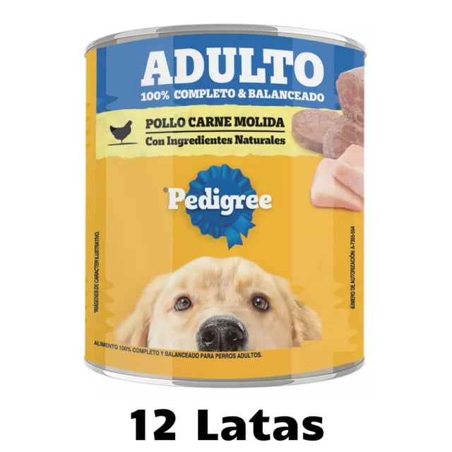 Caja Latas Pedigree Con Carne Molida De Pollo 625 G (12 Pzas)