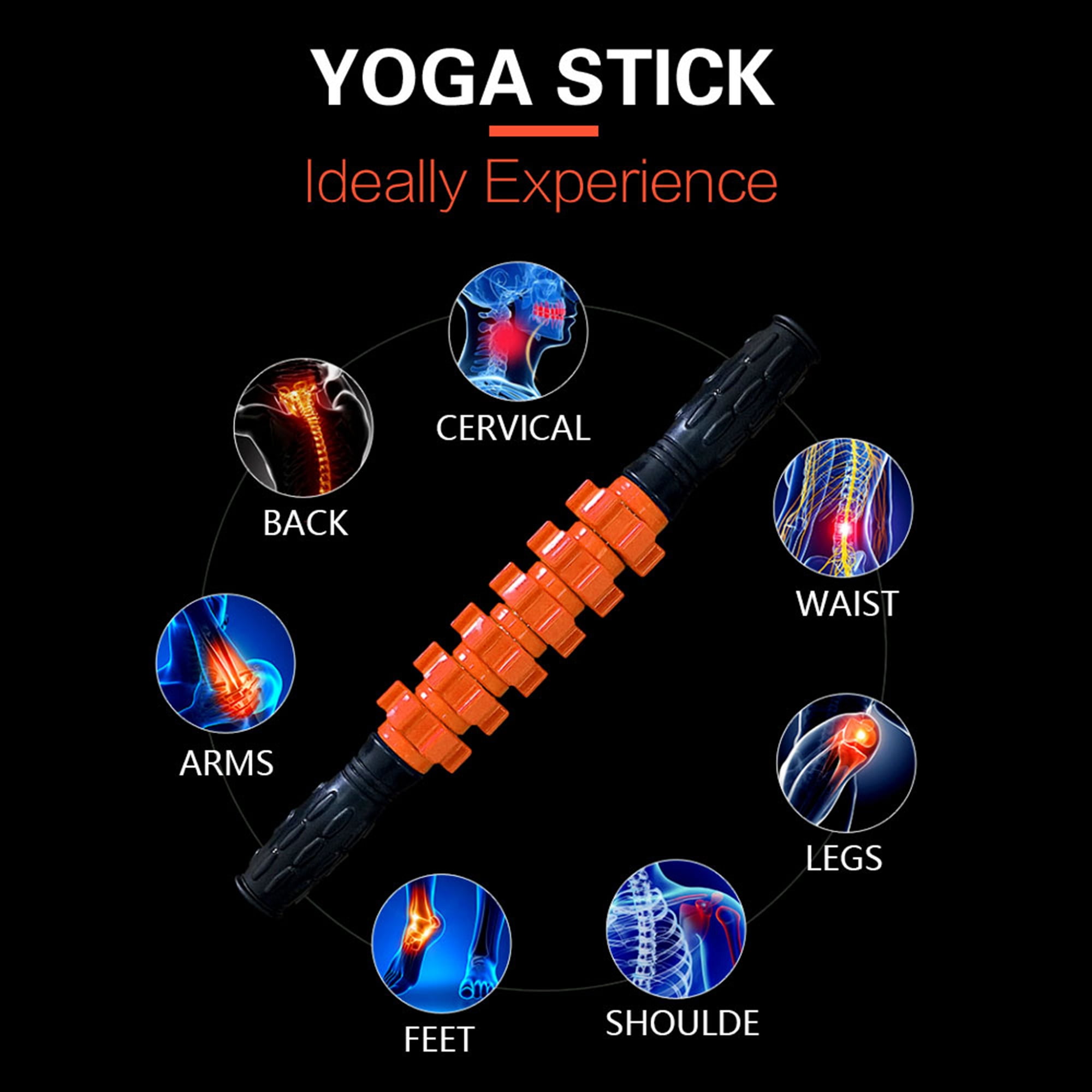 Buy 17 inch Smooth Massage Roller Sticks Release Sore Tight Muscles Tension Flexible Body