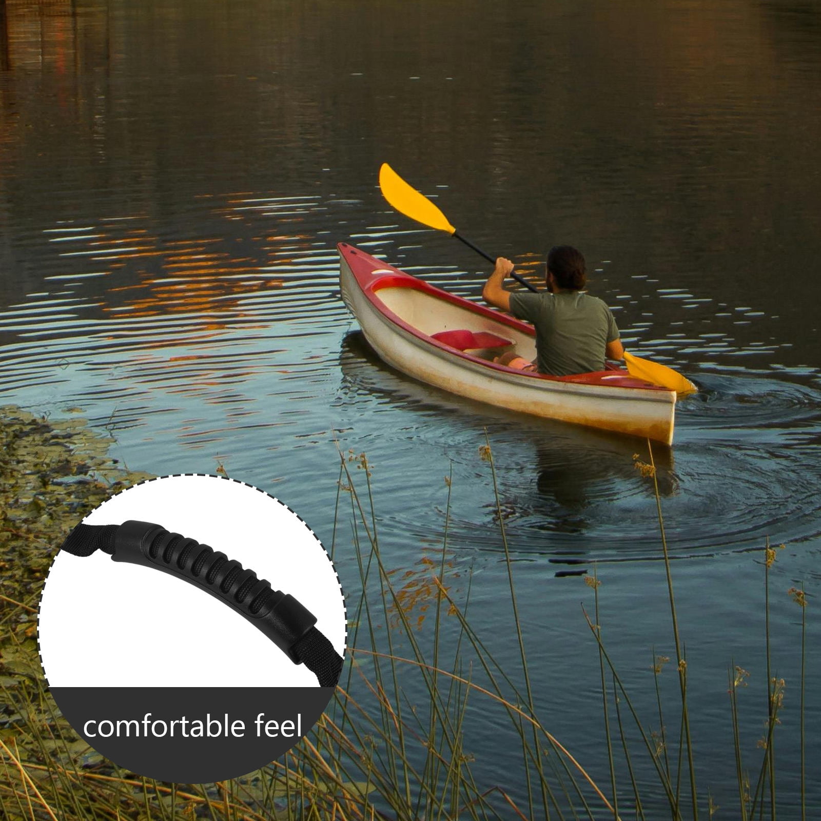 WHAMVOX 10 Pcs Kayak Canoe Accessories for Handlebar Accessories 30.00X2.50X2.00CM Black