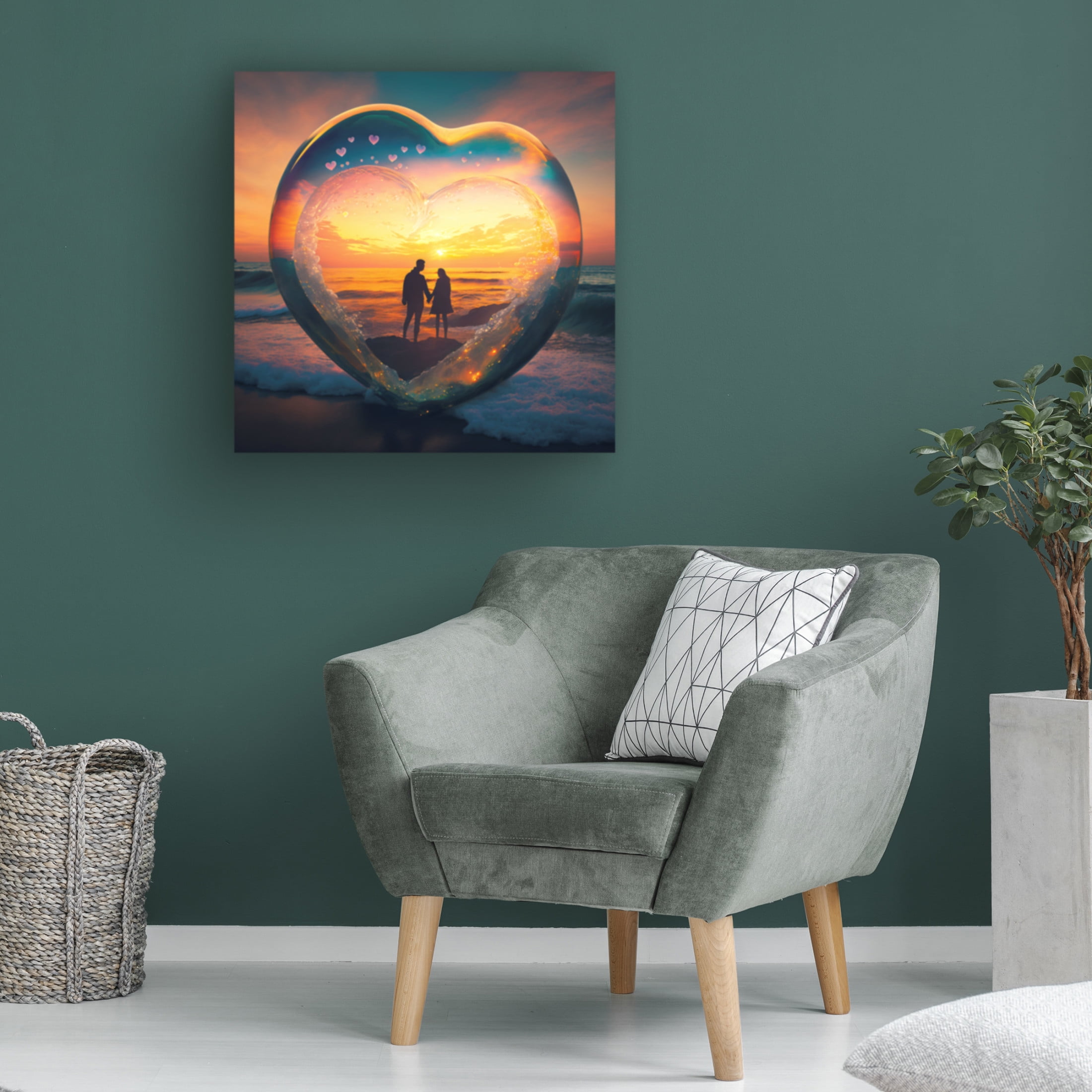 Canvas Wall Art - Ray Heere 'Love Is In The Air 12' Wall Art for Living Room, Bedroom, or Office Décor by Trademark Fine Art - 35 x 35 Inches