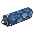 thumbnail image 2 of Hair Tool Organizer Bag with Heat Resistant Mat Removable Travel Storage Case for Hot Air Brushes Curling Irons Coral Reefs and Seashells Pattern, 2 of 8
