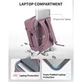 thumbnail image 3 of Mochila de viaje ECOHUB para mujer de 30 litros con carga USB, color rosa, 3 of 8