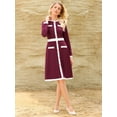 thumbnail image 3 of DARING DIVA A-Line Long Sleeve Color Block Dress S Purple Red, 3 of 7