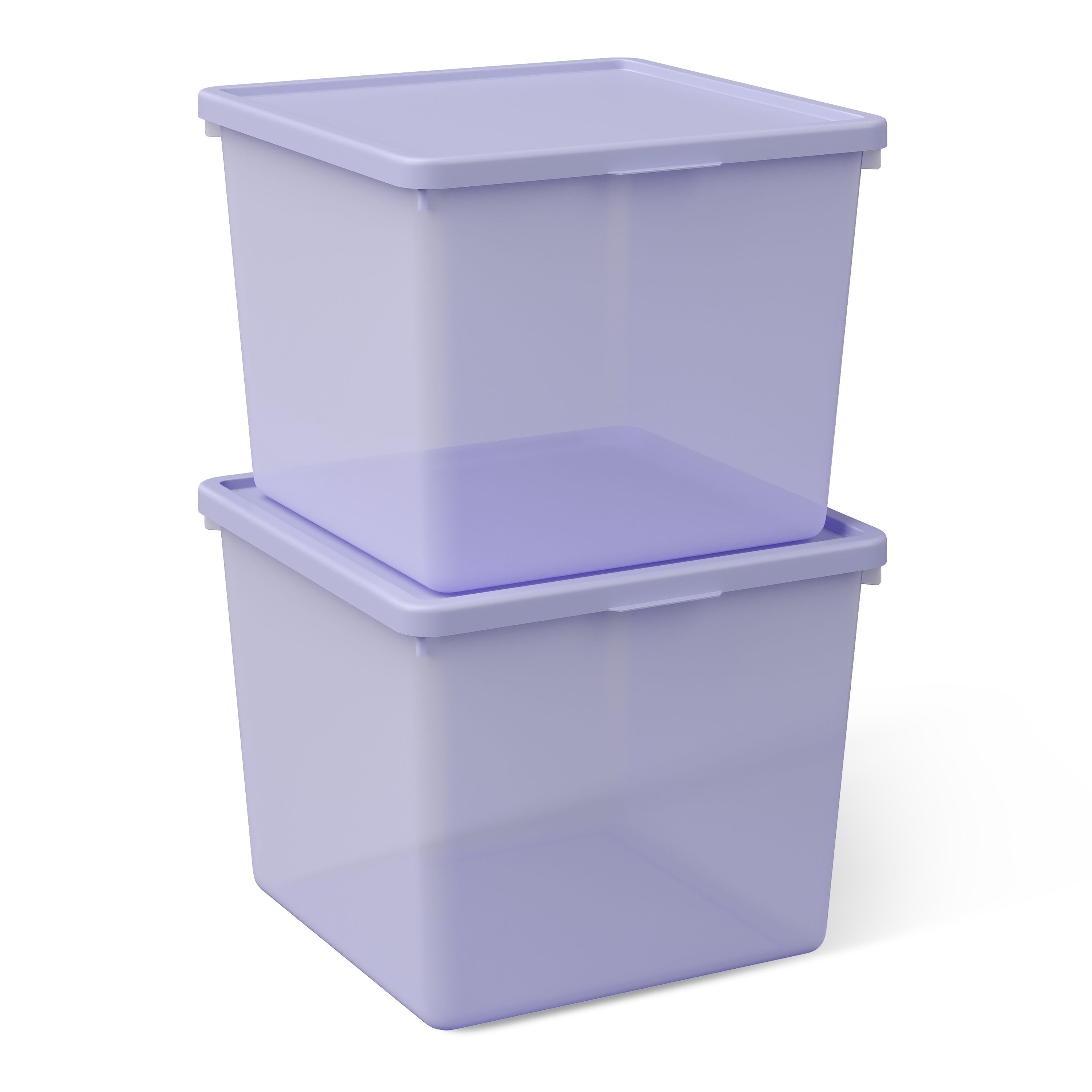 Mainstays Kids Purple Large Plastic Storage Bin with Lid