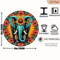 thumbnail image 2 of 2D Flat, 1pc Bohemian Elephant Mandala Wall Decor - Blue Elephant Floral Mandala Art in, Weatherproof Aluminum Metal Sign for Indoor_Outdoor - Home, Decoration - Easy Hang Installatio  8*8inch, 2 of 6