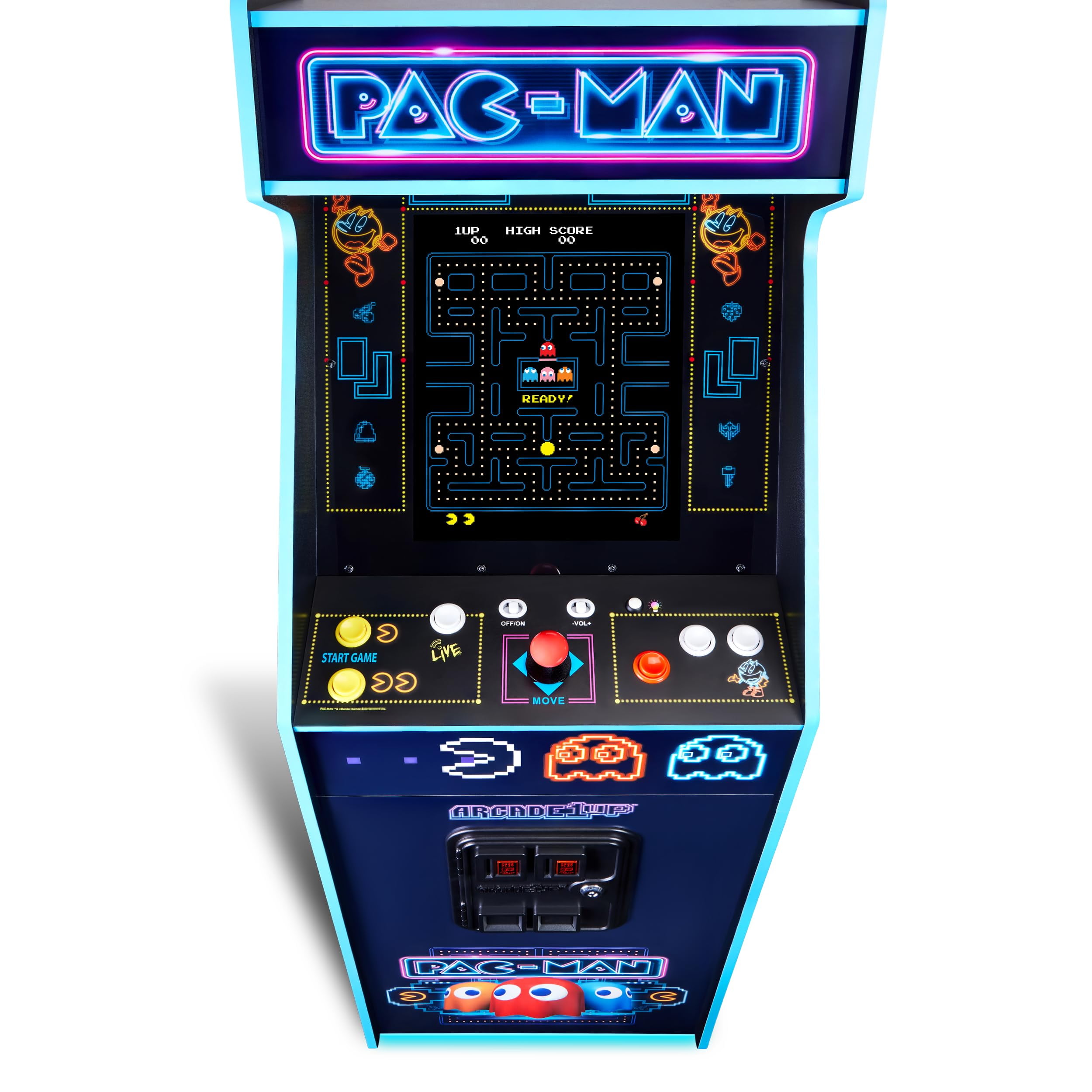 arcade1up　pacman Arcade1Up PAC-MAN Deluxe Arcade Machine, Neon Edition, 17-Inch