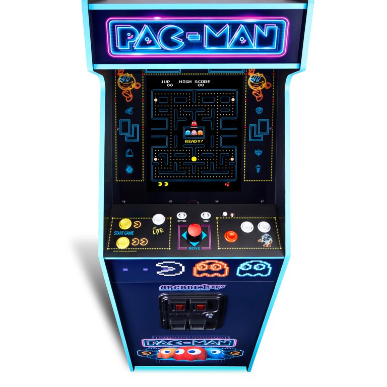 Arcade1Up PAC-MAN Deluxe Arcade Machine, Neon Edition, 17-Inch