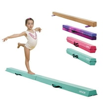 VEVOR 8FT Folding Balance Beam for Kids, 200LBS Stable Support Gymnastics Floor Beam with Non-Slip Mats, Gymnastics Training Equipment with Anti-Slip Bottom and Carrying Bag for Home Gym, Mint Green