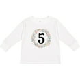 thumbnail image 3 of Inktastic 5th Birthday Flowered Wreath 5 Year Old Girl Girls Long Sleeve Toddler T-Shirt, 3 of 5