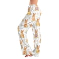 thumbnail image 3 of Fgvctg Easter Womens Pajamas Plus Size Wide Leg Sleepwear Pajamas Pant Soft Rabbit Graphic High Waisted Pjs Easter Eggs Spring Drawstring Lounge Pants with Pockets Saffron L, 3 of 6