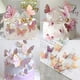 thumbnail image 1 of Hermoso papel con borde dorado, mariposa de alambre rosa y morado tridimensional, decoración para pasteles para hornear, complemento de decoración, 1 of 5