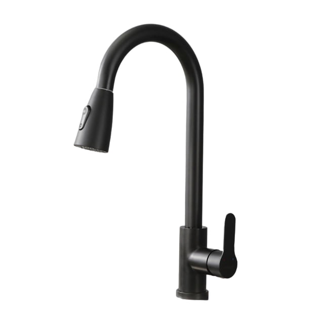Grifo de cocina y baño Baoblaze Grifo extraíble de acero inoxidable Negro