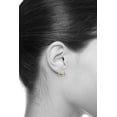 thumbnail image 2 of Wellingsale Ladies 14k Tri 3 Color Gold Polished 4mm Flower CZ Hoop Huggies Earrings (12 x 12 mm), 2 of 7