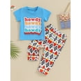 thumbnail image 2 of FAROOT Boys Summer 2PCS Outfit Sets Short Sleeve Tops Drawstring Pants Sets, 2 of 9
