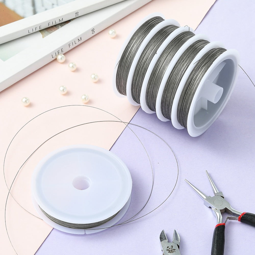 10Roll Tiger Tail Wire Nylon-coated Stainless Steel Original Color Raw 0.38mm 70m/roll