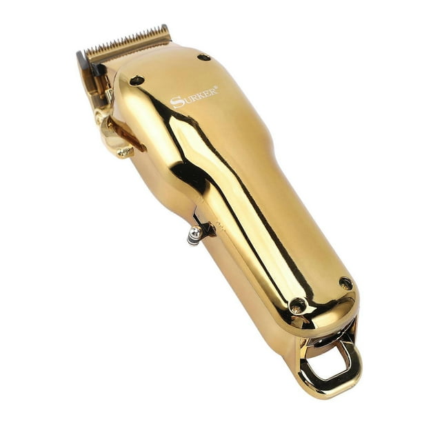 Rechargeable Hair Clipper Electric Grooming Professional LED Haircutting Trimming Kit for Home Golden