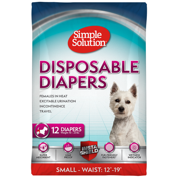 Simple Solution Disposable Dog Diapers for Female Dogs Super