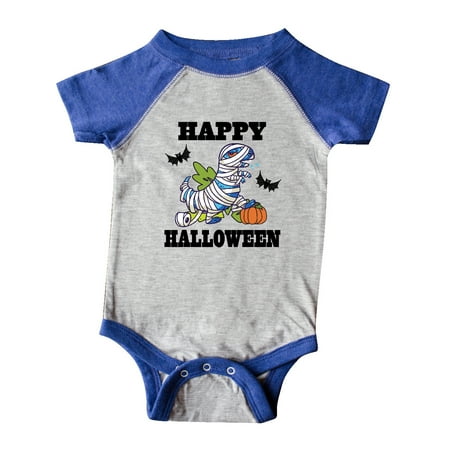 

Inktastic Happy Halloween Mummy Dinosaur Gift Baby Boy or Baby Girl Bodysuit