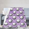 thumbnail image 2 of Golf Ball Purple Throw Blanket, Gifts For Men Women, Soft Warm Cozy Lightweight Fleece Throw Blankets Sherpa Fuzzy Stuff For Bed Sofa Couch Chair 50"X40", 2 of 7