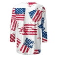 thumbnail image 5 of Cavosen American Flag T Shirts Women Petite Red White and Blue 3/4 Sleeve Crewneck T Shirts USA Star Striped Graphic Tops Lady XL Patriotic Casual T Shirts Independence Day Tunic Tees, 5 of 5