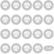 20Pcs Alloy Rhinestone Shank Buttons 1-Hole Flower Crystal 20x10.5mm Hole: 1.6mm