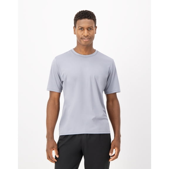 Hanes Moves Men's Short Sleeve Performance Tee Tubing Grey 3XL