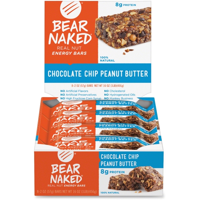 Bear Naked Chocolate Chip Peanut Butter Energy Bars, 2 oz, 8 Count, 2