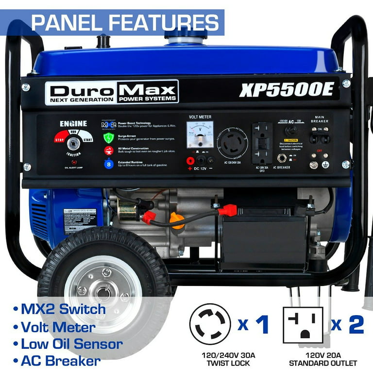 DuroMax XP5500E 5,500-Watt 224cc 36.6-Amp Portable Electric Start