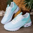 thumbnail image 3 of Women's Lightweight Breathable Knit Running Shoes, Non-Slip Air Cushion Athletic Sneakers, Mint Green, 3 of 4