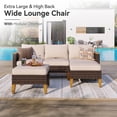 thumbnail image 6 of Tappio 7 Pieces Patio Furniture Sets All Weather Outdoor Sectional Patio Sofa Manual Weaving Wicker Rattan Patio Seating Sofas with Cushions Pillows and 2 Stools, 6 of 10