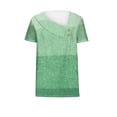 thumbnail image 4 of ALLLIST Summer Tops for Women 2024 Green Short Sleeve V-Neck Solid T-Shirts Casual Button Blouses for Women Dressy Casual, 4 of 5