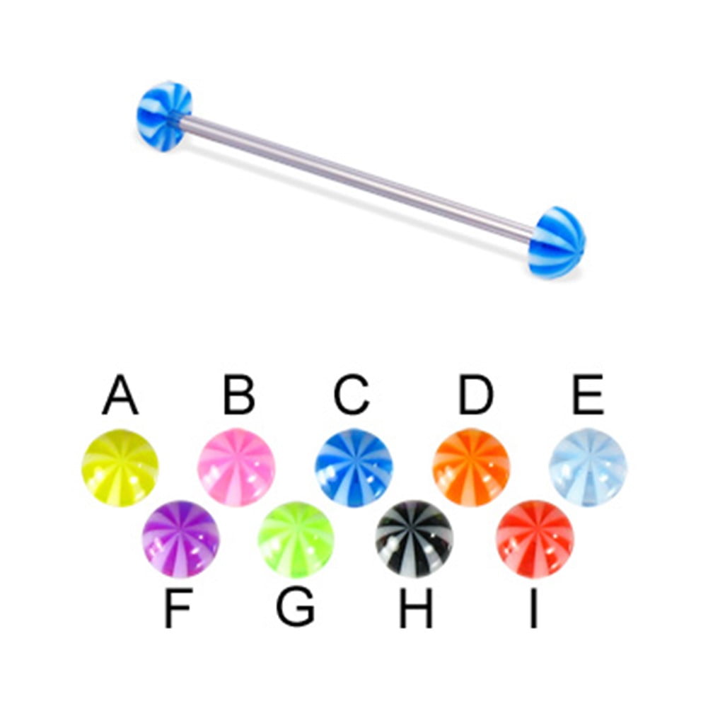 Long Barbell (Industrial Barbell) With Beach Half Balls, 14 Ga,1 5/8