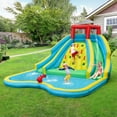 thumbnail image 2 of Bountech Inflatable Mighty Water Park Bouncy Splash Pool Climbing Wall with 735W Blower, 2 of 10
