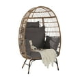 thumbnail image 3 of Oversized Wicker Egg Chair with Cushion, 600lbs Capacity Rattan Hanging Chair for Indoor and Outdoor, All-Weather Egg-Shaped Swing Chair for Porch, Balcony, Backyard, Dark Gray, 3 of 7