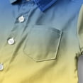 thumbnail image 6 of Bovxnpu Kids Summer Tops, Toddler Boys' Button Down Shirt, Toddler Kids Boys Girl Fashion Cute Gradient Print Short Sleeves Casual School Uniform Top Shirt 6 Years, 6 of 8