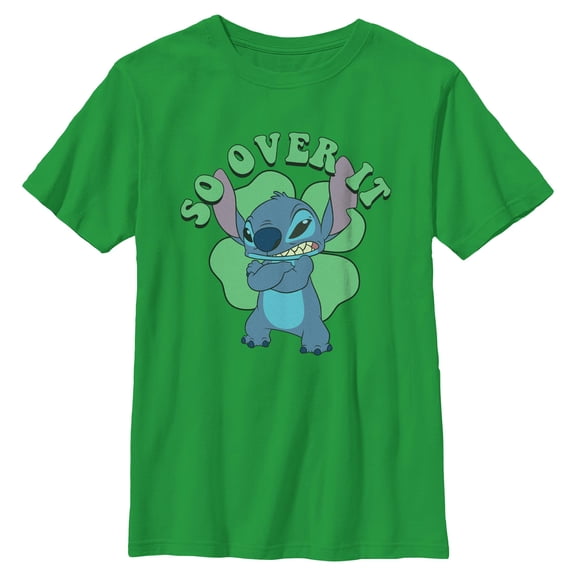 Boys Lilo & Stitch So Over Shamrock Stitch T Shirt