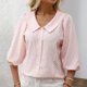 thumbnail image 5 of mfyjkho Tops Para Hacer Ejercicio, Camiseta Informal De Mujer Con Cuello En V, Mangas Abullonadas, Capucha, Rayas, Manga 3/4 Tops Para Hacer Ejercicio L, 5 of 8