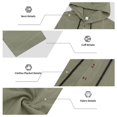 thumbnail image 5 of Delconic Mens Linen Blend Two Piece Set Hooded Half Placket Long Sleeve Shirt and Straight Leg Pants Casual Vacation Outfit Army Green L, 5 of 8