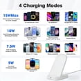thumbnail image 4 of SOLPOWBEN Wireless Charger Stand 15w Max Fast Wireless Charging Stand Compatible with iPhone 17/17 Plus/17 Pro Max 16/15/14/13/SE/12 Series (Without AC Adapter) White, 4 of 6